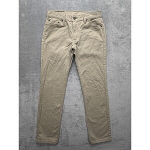 Levis 511 Jeans Mens Beige Khaki Slim Tapered Stretch Zip Fly Measured 30x29